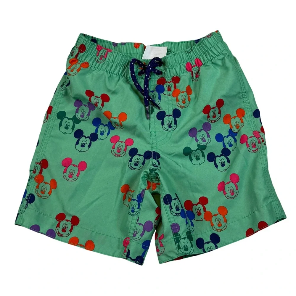 Kids Baby Gap Disney Mickey Mouse Swim‎ Trunks Size 5 Toddler Green